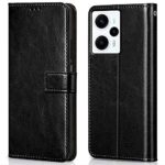 Shock Proof Flip Cover Back Case for Poco F5 5G | Magnetic Wallet Leather Case with Stand