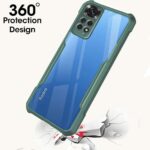 Shock Proof Clear Protective Back Case for Xiaomi Redmi Note 11 | 11s - AirEDGE Technology | 360 Degree Camera Protection | Transparent Hybrid Back Case Mobile Cover - Green - Image 2