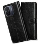 Shock Proof Flip Cover Back Case for Xiaomi Redmi 12C | Magnetic Wallet Leather Case with Stand