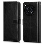 Shock Proof Flip Cover Back Case for 1+ Oneplus 12R 5G | Magnetic Wallet Leather Case with Stand