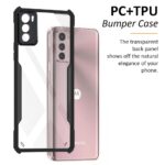 kelpuj Shock Proof Clear Protective Back Case for Motorola Moto G42 - AirEDGE Technology | 360 Degree Camera Protection | Transparent Hybrid Back Case Mobile Cover - Black - Image 6