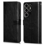 Shock Proof Flip Cover Back Case for Samsung Galaxy S25 Ultra 5G | Magnetic Wallet Leather Case with Stand