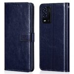 Shock Proof Flip Cover Back Case for Oppo A55 4G | Magnetic Wallet Leather Case with Stand