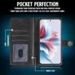 Shock Proof Flip Cover Back Case for Oppo F25 Pro 5G | Magnetic Wallet Leather Case with Stand - Image 7