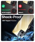 kelpuj Shock Proof Clear Protective Back Case for Samsung Galaxy A06 - AirEDGE Technology | 360 Degree Camera Protection | Transparent Hybrid Back Case Mobile Cover - Black - Image 5