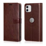 Shock Proof Flip Cover Back Case for Apple Iphone 11 | Magnetic Wallet Leather Case with Stand
