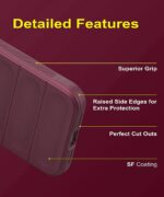 Ultimate Silicon Back Cover Case for Apple iPhone 13 Pro | Military Grade Drop Protection Shockproof Bumper | Anti-Slip Grip | Scratch Proof Micro-Fibre Cloth Inside (Crimson Red) - Image 8