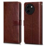 Shock Proof Flip Cover Back Case for Vivo T3X 5G | Magnetic Wallet Leather Case with Stand