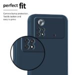Back Cover for Xiaomi Mi Poco X4 Pro 5G | Ultra Slim Soft Rubberised Case | Inner Velvet Fabric Lining | Matte Silicone Flexible Mobile Case | Camera Protection - Blue - Image 5