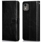 Shock Proof Flip Cover Back Case for Nokia C12 | Magnetic Wallet Leather Case with Stand