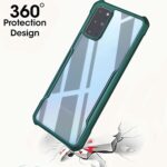Shock Proof Clear Back Case Mobile Cover for Samsung Galaxy M32 5G 2021 (Hard | Hybrid PC + TPU | Full Armour Device & Camera Protection | Camo Green) - Image 4