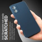 Slim Ultra Soft Rubberised Back Cover for Motorola Moto E13 | Inner Velvet Fabric Lining | Matte Silicone Flexible Camera Protection Back Case - Blue - Image 5