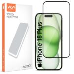 Tempered Glass Screen Protector for Apple iPhone 15 Plus  Pack of 2 | Case Friendly | Edge to Edge All Side Coverage | Easy Application with Installation Kit  Black - Image 3