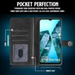 Shock Proof Flip Cover Back Case for Iqoo Z9 Lite | Magnetic Wallet Leather Case with Stand - Image 7