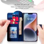 Shock Proof Flip Cover Back Case for Apple Iphone 14 | Magnetic Wallet Leather Case with Stand - Image 5