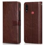 Shock Proof Flip Cover Back Case for Motorola Moto E7 Power | Magnetic Wallet Leather Case with Stand