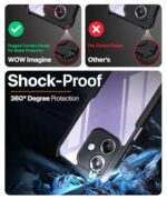 Shock Proof Clear Protective Hybrid Back Case for Oppo A3x 5G | A3x 4G AirEDGE Technology | 360 Degree Camera Protection | Transparent - Black- Polycarbonate;Thermoplastic Polyurethane - Image 7