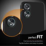 Back Cover for Oppo A78 4G | Ultra Slim Soft Rubberised Case | Inner Velvet Fabric Lining | Matte Silicone Flexible Mobile Case | Camera Protection - Black - Image 5