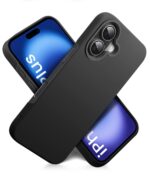 Slim Frameless Back Cover for iPhone 16 Plus | Ultra Thin Lightweight Design & Camera Protection | Soft Matte Silicone Flexible Mobile Case (Black) - Image 3