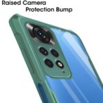 Shock Proof Clear Protective Back Case for Xiaomi Redmi Note 11 | 11s - AirEDGE Technology | 360 Degree Camera Protection | Transparent Hybrid Back Case Mobile Cover - Green - Image 5