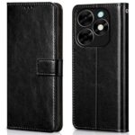 Shock Proof Flip Cover Back Case for Itel S23 Plus | Magnetic Wallet Leather Case with Stand