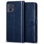 Shock Proof Flip Cover Back Case for Motorola Moto G73 5G | Magnetic Wallet Leather Case with Stand - Image 3