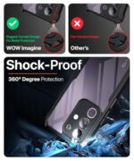 TPU+PC Shock Proof Clear Protective Back Case for Vivo T4X 5G | IQOO Z10X 5G - Airedge Technology | 360 Degree Camera Protection | Transparent Hybrid Back Case Mobile Cover - Black - Image 5