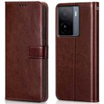 Shock Proof Flip Cover Back Case for Iqoo Z7 5G | Magnetic Wallet Leather Case with Stand