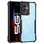 kelpuj TPU+PC Shock Proof Clear Protective Back Case for Infinix Note 12 5G - Airedge Technology | 360 Degree Camera Protection | Transparent Hybrid Back Case Mobile Cover - Black - Image 2