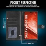 Shock Proof Flip Cover Back Case for Samsung Galaxy M36 5G | Magnetic Wallet Leather Case with Stand - Image 5