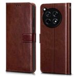 Shock Proof Flip Cover Back Case for 1+ Oneplus 12R 5G | Magnetic Wallet Leather Case with Stand