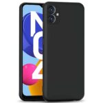 kelpuj Slim Ultra Soft Rubberised Back Cover for Samsung Galaxy M04 | F04 | A04e | Inner Velvet Fabric Lining | Matte Silicone Flexible Camera Protection Back Case - Black - Image 2