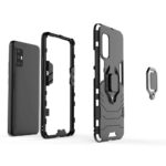 Shock Proof Back Case Mobile Cover for Vivo V17 (Armor | Hybrid PC + TPU | Full Protection with Ring Holder Kickstand | Carbon Black) - Image 3