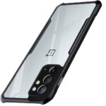 Shockproof Crystal Clear OnePlus 9RT 5G Back Cover Case | 360 Degree Protection | Transparent Mobile Back Cover Case for 1+ OnePlus 9RT 5G | Hybrid PC + TPU - Black Bumper - Image 2