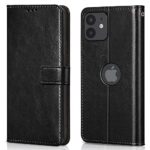 Shock Proof Flip Cover Back Case for Apple Iphone 12 | Magnetic Wallet Leather Case with Stand