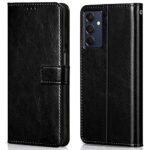 Shock Proof Flip Cover Back Case for Samsung Galaxy M14 5G | Magnetic Wallet Leather Case with Stand