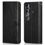 Shock Proof Flip Cover Back Case for Tecno Spark 7 Pro | Magnetic Wallet Leather Case with Stand