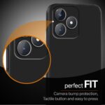 kelpuj Back Cover for Realme Narzo N53 | Realme C53 | Realme C51 | Ultra Slim Soft Rubberised Case | Inner Velvet Fabric Lining | Matte Silicone Flexible Mobile Case | Camera Protection - Black - Image 8