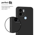 Ultra Slim Soft Rubberised Back Cover Case for Redmi A2 Plus | Redmi A1 Plus | Poco C50 | Poco C51 | Inner Velvet Fabric Lining | Matte Silicone Flexible Camera Protection - Black - Image 5