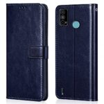 Shock Proof Flip Cover Back Case for Tecno Spark Go 2021 | Magnetic Wallet Leather Case with Stand