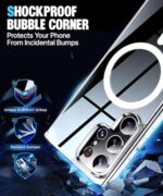 Ultra-Hybrid Back Case Cover for Samsung Galaxy S24 Ultra 5G | Compatible with MagSafe | Drop and Camera Protection | Shock Proof Crystal Clear Mobile Back Case (PC+TPU, Transparent) - Image 8