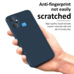 Back Cover for Infinix Smart 6 Plus | Ultra Slim Soft Rubberised Case | Inner Velvet Fabric Lining | Matte Silicone Flexible Mobile Case | Camera Protection - Blue - Image 4