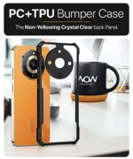 kelpuj Shock Proof Clear Protective Back Case for Realme Narzo 60 5G - AirEDGE Technology | 360 Degree Camera Protection | Transparent Hybrid Back Case Mobile Cover - Black - Image 7