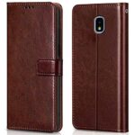 Shock Proof Flip Cover Back Case for Samsung Galaxy J3 2018 | Magnetic Wallet Leather Case with Stand