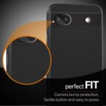 Slim Ultra Soft Rubberised Back Cover for Google Pixel 6A | Inner Velvet Fabric Lining | Matte Silicone Flexible Camera Protection Back Case ? Black - Image 5