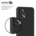 Back Cover for Xiaomi Redmi K50i | Ultra Slim Soft Rubberised Case | Inner Velvet Fabric Lining | Matte Silicone Flexible Mobile Case | Camera Protection - Black - Image 5