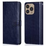 Shock Proof Flip Cover Back Case for Apple Iphone 13 Pro Max | Magnetic Wallet Leather Case with Stand