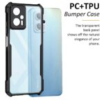 Shockproof Crystal Clear Redmi K50i 5G Back Cover Case | 360 Degree Protection | Transparent Mobile Back Cover Case for Xiaomi Redmi K50i 5G | Hybrid PC + TPU (Black Bumper) - Image 4