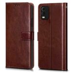 Shock Proof Flip Cover Back Case for Nokia C32 | Magnetic Wallet Leather Case with Stand