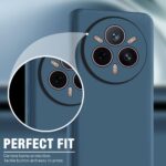 Back Cover for Realme 14 Pro 5G | Ultra Slim Soft Rubberised Case | Inner Velvet Fabric Lining | Matte Silicone Flexible Mobile Case | Camera Protection - Blue - Image 5